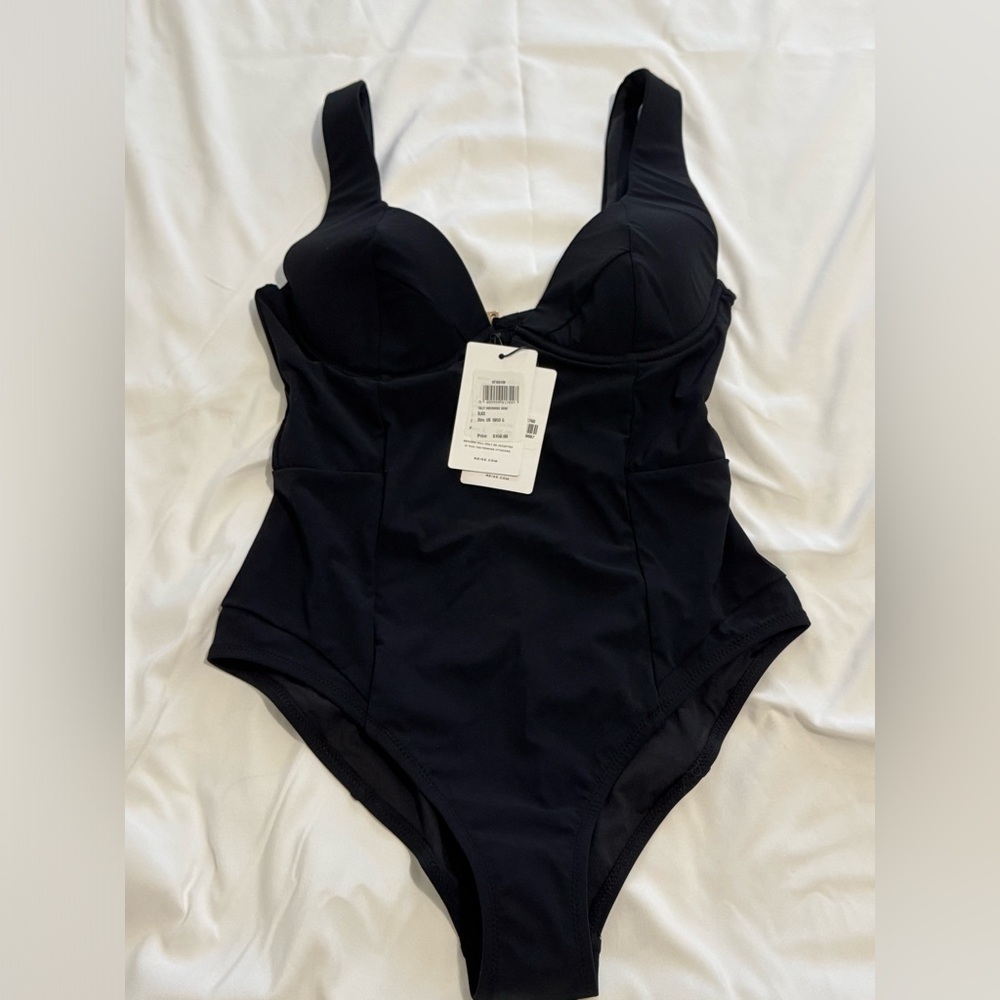 Reiss Tally Black One Piece Swimsuit - Picture 2 of 4